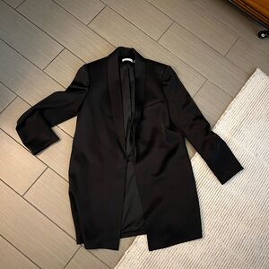 Alice and Olivia Black Satin Jace Blazer